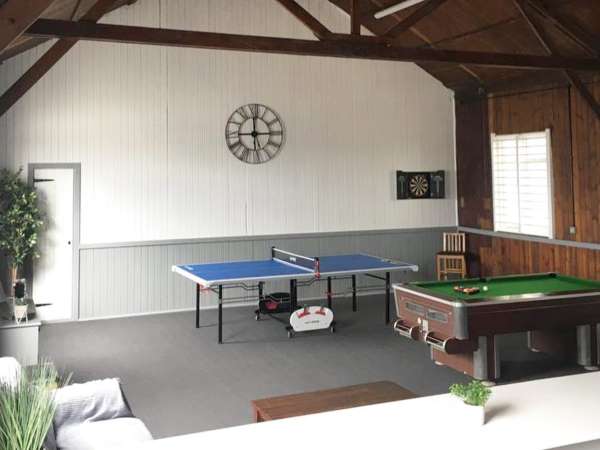 Caravan park with sports hall